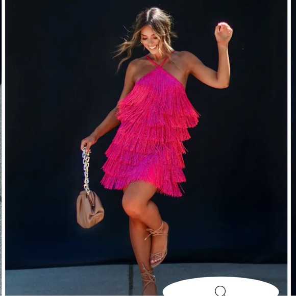 Vici Dresses Vici Roxie Fringe Dress Nwt Hot Pink Poshmark